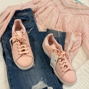 Adidas STAN SMITH leather Women's Blush Pink Sneakers NWT
